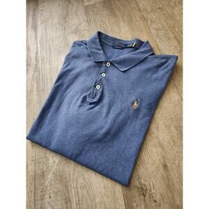 POLO Ralph Lauren Golf Shirt Aqua Blue Heather Size XXL Short Sleeve